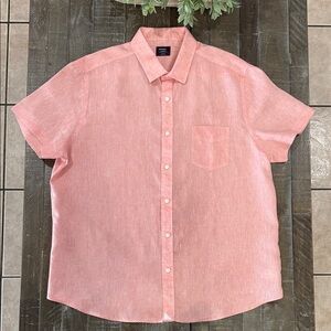 UNTUCKit Cameron Wrinkle-Resistant 100% Linen Shirt XXL Slim Fit - Coral Haze